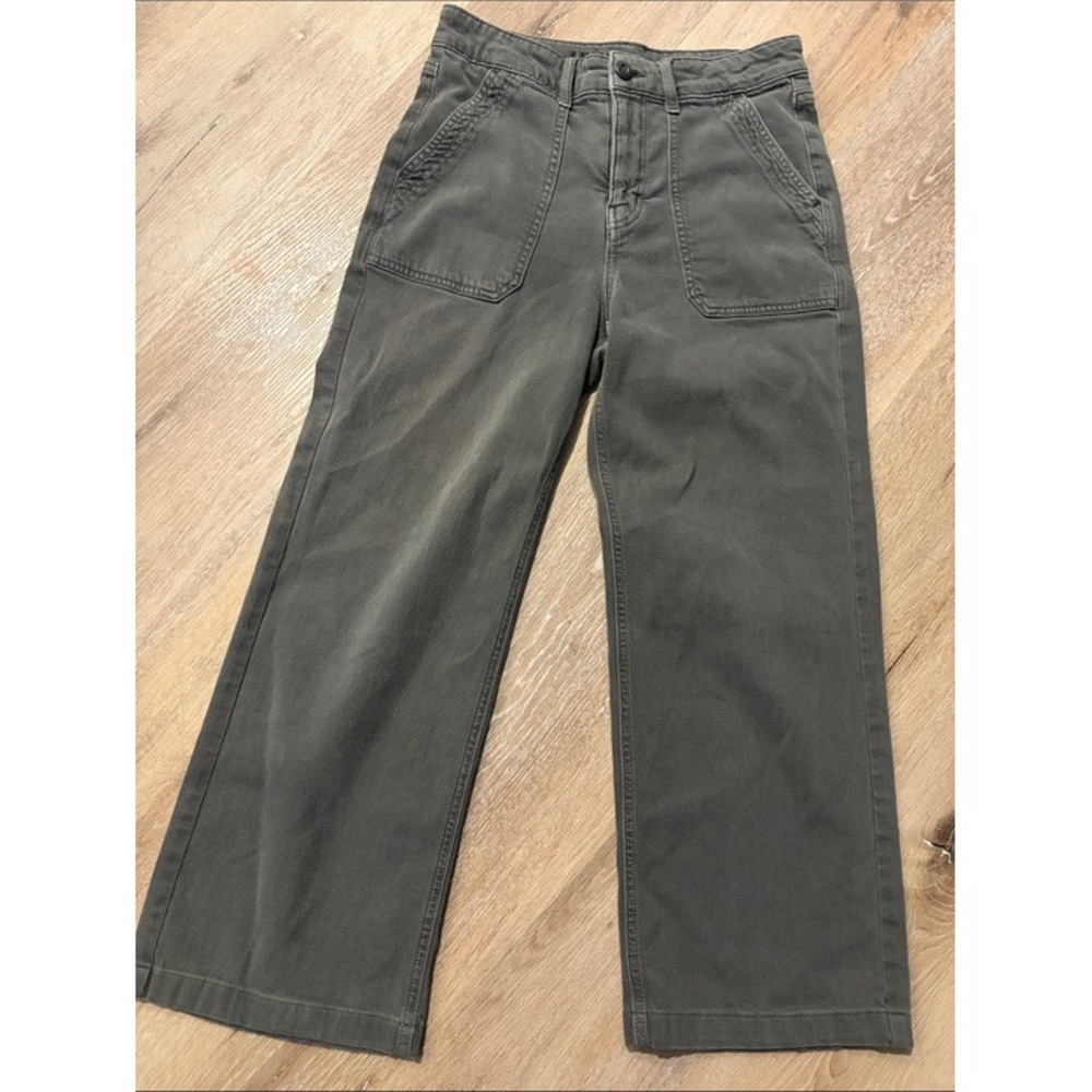 American Eagle Super High-Rise Baggy Wide Leg Pants Grey Stretch Utility